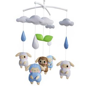 nurseHandmade Baby Crib Mobile Animal Hanging Musical Mobile Infant Nursery Room Toy Decor; Cute Sheep