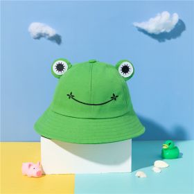 Children's Korean-Style Cute Frog Fisherman Hat Cotton Embroidered Sun Hat Warm Ear Protection Basin Hat