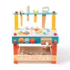 Wooden Play Tool Workbench Set for Kids Toddlers