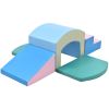 Soft Foam Playset for Toddlers; Safe SoftZone Single-Tunnel Foam Climber for Kids; Lightweight Indoor Active Play Structure with Slide Stairs and Ramp