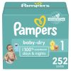 Pampers Baby-Dry Diapers Size 1, 252 Count