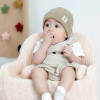 Khaki baby toe cap knitted hat