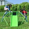 Kids Climbing Dome Jungle Gym - 6 ft Geometric Playground Dome Climber Play Center with 4.6ft Wave Slide, Rust & UV Resistant Steel Supporting 800 LBS