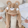 Khaki bear can wave hands can speak Children's funny hat