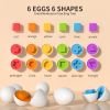 Toddler Chicken Easter Eggs Toys - Color Matching Game Shape Sorter With 6 Toy Eggs For Kids; Montessori Educational Toys Easter Gifts For 3 4 5 6 Gir