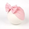 3 PCs White Green Pink Children Baby Solid Color Summer Breathable Porous Sleeve Cap Bow Fetal Cap