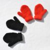 2Pcs/set Children Plush Gloves Solid Color Winter Warm Thicken Gloves