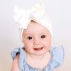 3 PCs White Green Pink Children Baby Solid Color Summer Breathable Porous Sleeve Cap Bow Fetal Cap