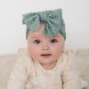 3 PCs White Green Pink Children Baby Solid Color Summer Breathable Porous Sleeve Cap Bow Fetal Cap