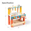 ROBUD Wooden Workbench Set for Kids Toddlers, Pretend Play Construction Toys Kit Gift for Girls & Boys