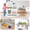 Wooden Pretend Play Kitchen Set for Kids with Accessories and Sink