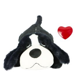 Pet Comfort Dog Anxiety Accompany Sleep Simulation Heartbeat Plush Toy (Option: Black Dog)