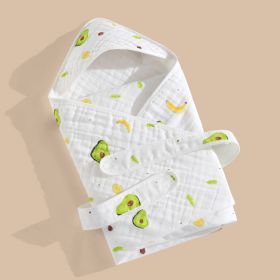 Cotton Gauze Blanket Hooded Keep Warm (Option: Avocado-Four layers 90x90cm)