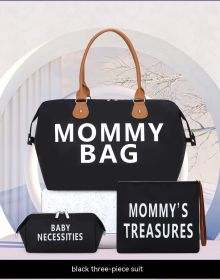 Popular Travel Bag Mummy Bag Three-piece Set (Color: Black)