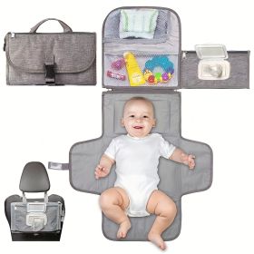 Portable Waterproof Baby Change Pilch (Option: Gray-1PC)