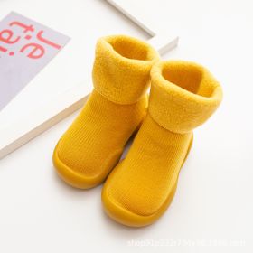 Children's Fleece-lined Floor Shoes (Option: Yellow-18or19)