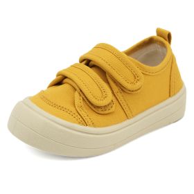 Children's Canvas Shoes Spring And Autumn Velcro Boys 'and Girls' Sneakers Big Toe Cloth Shoes (Option: Yellow-22 Yards)