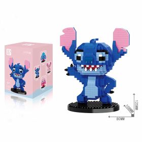 Funny Disney Lilo and Stitched Miniature Block Hot Selling Stitch Miniature Blocks DIY Guitar Holding Book Toys Gifts for Kids (Color: With box-210526)