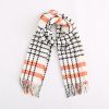 Trendy Diagonal Stripe Colorblock Faux Cashmere Fringe Scarf Shawl