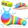 Fidget Slug; Articulated Sensory Slug Toy Makes Relaxing Sound; Caterpillar Fidget Toys Stress Relief Gifts