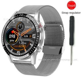 I9 smart watch Bluetooth hands-free call explosion heart rate blood pressure blood oxygen sleep monitoring watch (colour: Milan silver steel (watch strap adjuster))