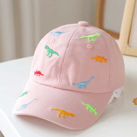 Baby Animal Embroidered Pattern Sunshade Peaked Hats (Color: Pink, Size/Age: Average Size (1-4Y))