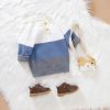 Baby Boy Color block Pattern Quarter Button Design Pullover Crewneck Knitwear Sweater