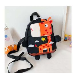 Children Kids Cartoon Animal Pattern Fashion Backpack (Color: Black, Size/Age: Average Size (0-12Y))