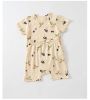 Baby Printed Pattern Round Collar With Button Short-Sleeved Top Combo Shorts Soft Sets