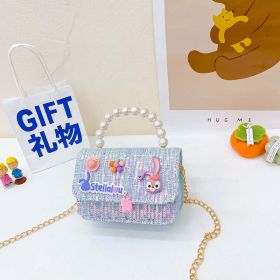 Children Girl Cartoon Patched Pattern Fashion Princess Crossbody Bags (Color: Blue, Size/Age: Average Size (0-12Y))