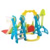 5 in 1 Slide and Swing Playing Set, Toddler Extra-Long Slide with 2 Basketball Hoops, Football, Ringtoss, Indoor Outdoor XH