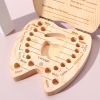 Wooden Baby Kids Tooth Storage Box, Tooth Wooden Box Organizer, Milk Teeth Wooden Storage Collecting Teeth Umbilical Cord Box 4.65*4.53*.1.1inch/11.8*