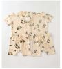 Baby Printed Pattern Round Collar With Button Short-Sleeved Top Combo Shorts Soft Sets