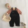 Baby Boy And Girl Solid Color Design Strap Rompers