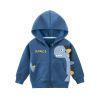 Baby Cartoon Dinosaur Graphic Zipper Front Fleece Coat With Hat