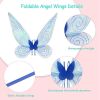 Angel wings headband fairy stick three-piece set; Fairy Wings Dress Up Sparkling Sheer Wings for Kids Girls Women