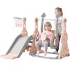 Toddler Slide and Swing Set 3 in 1; Kids Playground Climber Swing Playset with Basketball Hoops Freestanding Combination Indoor & Outdoor