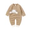 Baby Bear Jacquard Design Long Sleeve Cute Knitted Jumpsuits