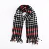 Trendy Diagonal Stripe Colorblock Faux Cashmere Fringe Scarf Shawl