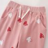 Baby Girl Heart Print Pattern Solid Color Cute Sport Trousers