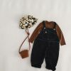 Baby Boy And Girl Solid Color Design Strap Rompers