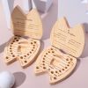 Wooden Baby Kids Tooth Storage Box, Tooth Wooden Box Organizer, Milk Teeth Wooden Storage Collecting Teeth Umbilical Cord Box 4.65*4.53*.1.1inch/11.8*