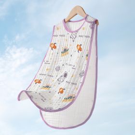 Cotton Gauze Sleeveless Vest Newborn Children's Sleeping Bag (Option: Space exploration4-S)