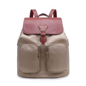 Women's Fashion Casual Nylon Backpack (Option: Light Milk Tea)